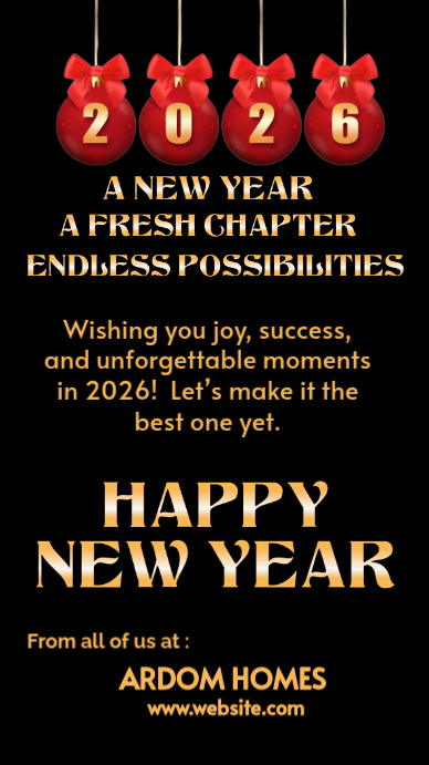 Black Maximalist Happy New Year 2026 Instagram Story Template ...