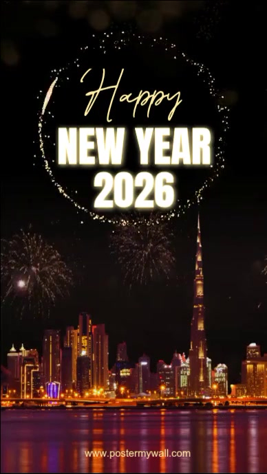 Black Maximalist Happy New Year 2026 Template Instagram Story ...