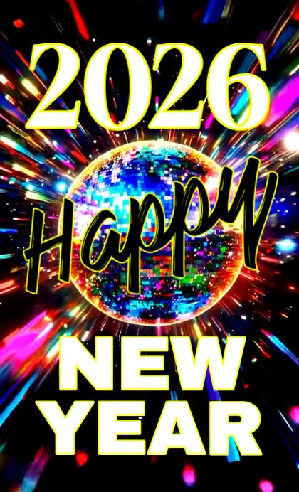 Black Maximalist Happy New Year 2026 Us Legal Template | PosterMyWall