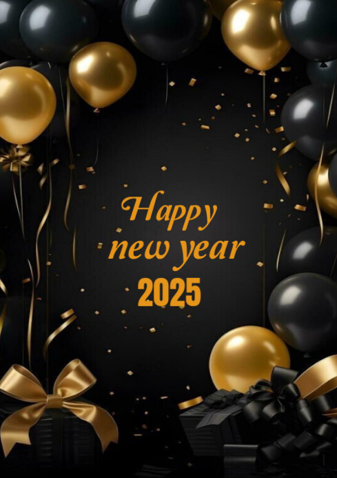 Copy of Black Maximalist Happy New Year A4 | PosterMyWall