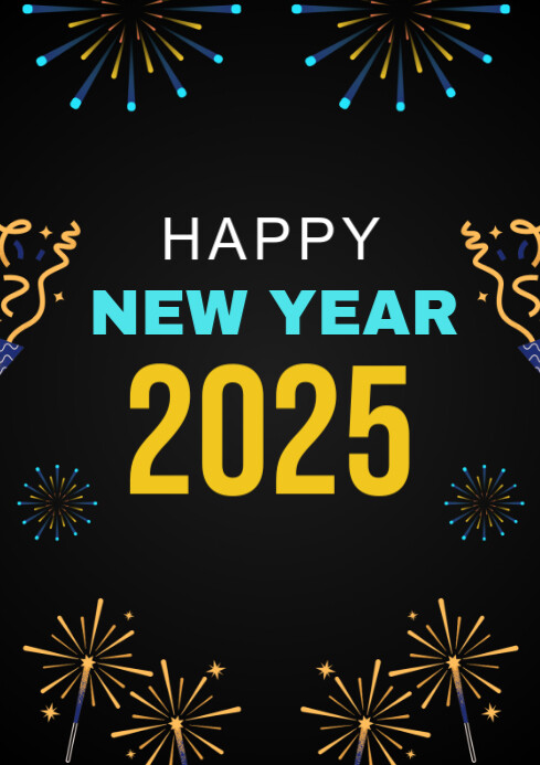 Copy of Black Maximalist Happy New Year Celebration Flyers A4 ...