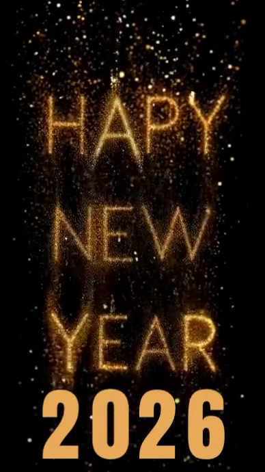 Black Maximalist Happy New Year Digital Display (9:16) Template ...
