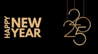 Black Maximalist Happy New Year Digital Display (16:9) template