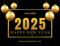 Black Maximalist Happy New Year Flyer (us Letter) template