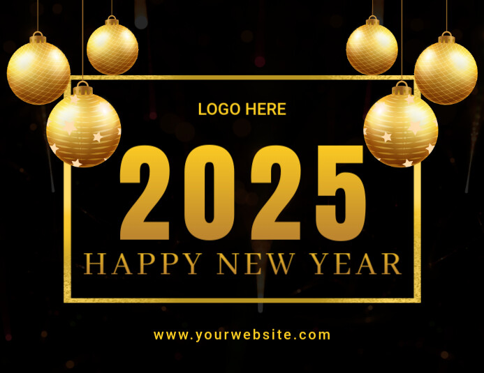 Black Maximalist Happy New Year Flyer (us Letter) Iflaya (Incwadi ye-US) template