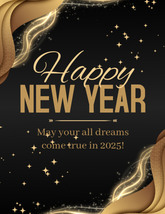 Copy of Black Maximalist Happy New Year Flyer (us Letter) | PosterMyWall