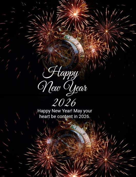 Black Maximalist Happy New Year Flyer (us Letter) Template | PosterMyWall