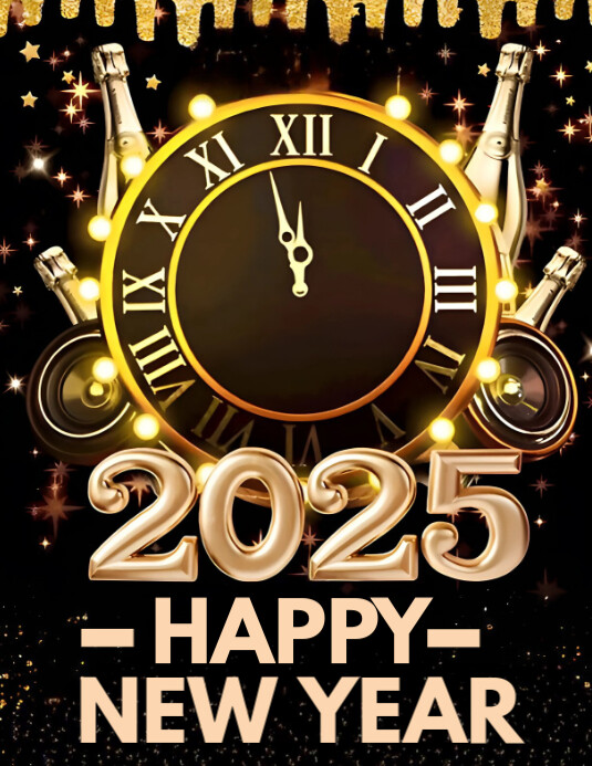 Copy of Black Maximalist Happy New Year Flyer (us Letter) | PosterMyWall
