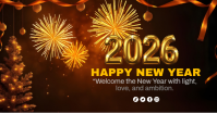 Black Maximalist Happy New Year Greeting Template Facebook Ad