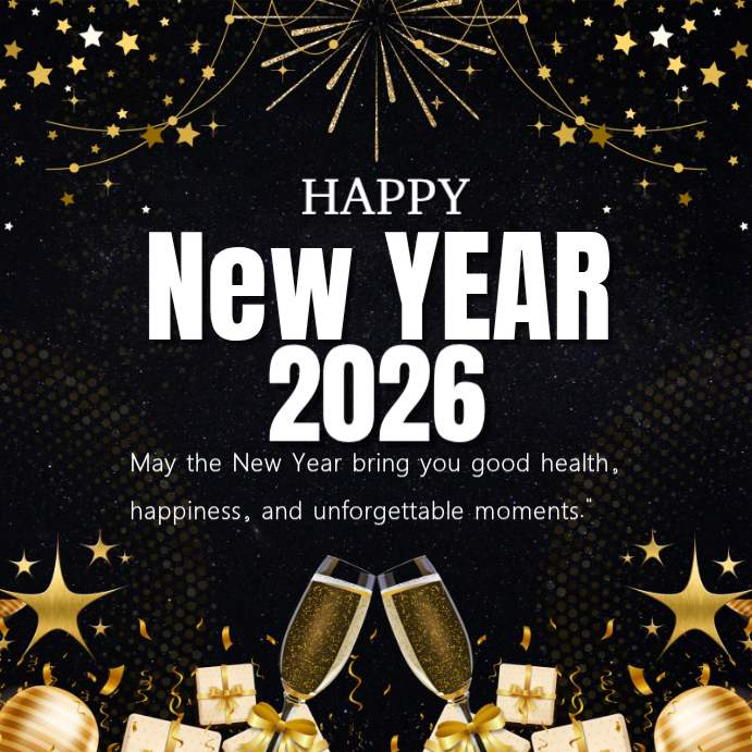 Plantilla de Black Maximalist Happy New Year Instagram Post | PosterMyWall
