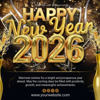 Black Maximalist Happy New Year Instagram Post template