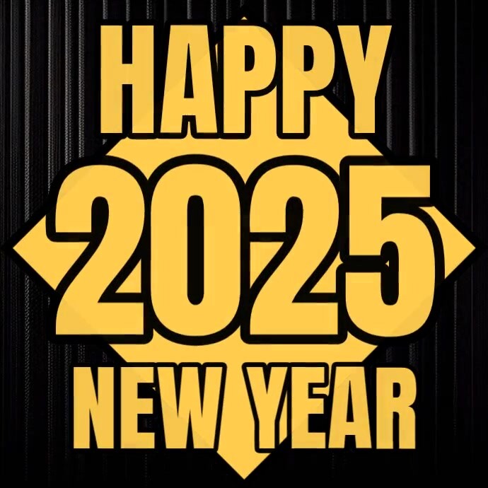 Black Maximalist Happy New Year Instagram Post Template | PosterMyWall