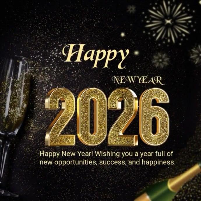 Black Maximalist Happy New Year Instagram Post Template | PosterMyWall