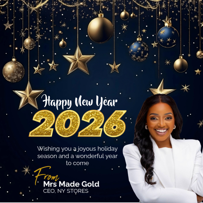Black Maximalist Happy New Year Instagram Post Template | PosterMyWall