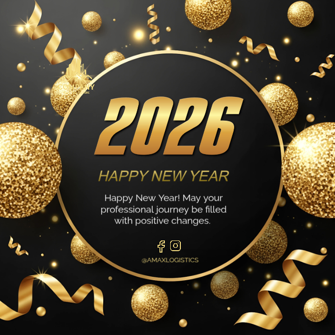 Black Maximalist Happy New Year Instagram Post Template | PosterMyWall