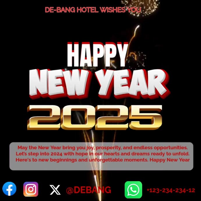 Black Maximalist Happy New Year Instagram Post Template | PosterMyWall