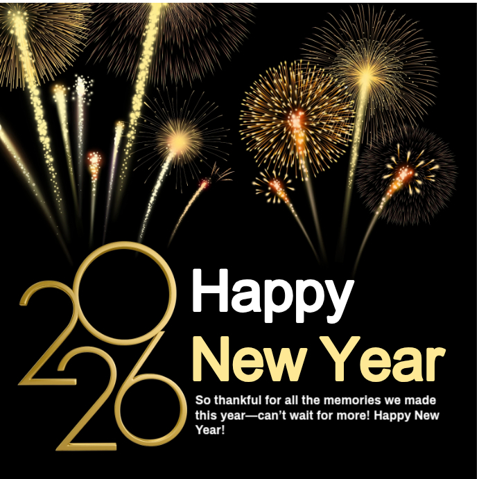 Black Maximalist Happy New Year Instagram Post Template | PosterMyWall