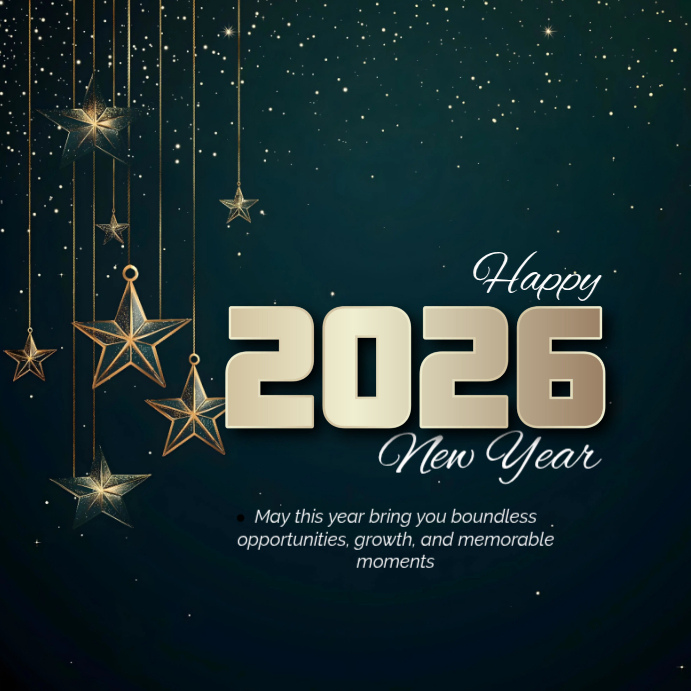 Black Maximalist Happy New Year Instagram Post Template | PosterMyWall