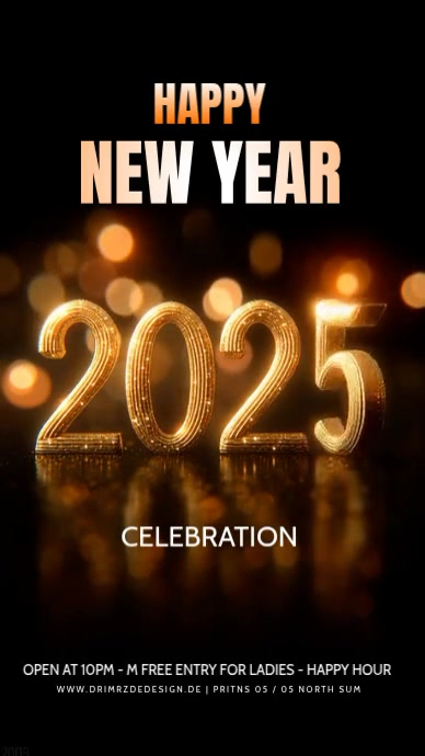 Plantilla de Black Maximalist Happy New Year Instagram Reel | PosterMyWall