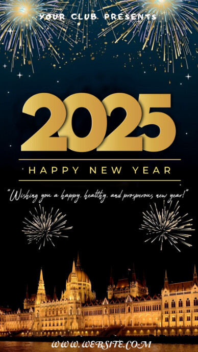 Copy of Black Maximalist Happy New Year Instagram Story | PosterMyWall