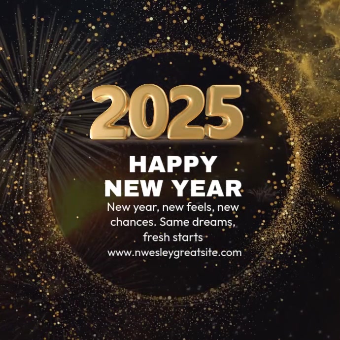 Copy of Black Maximalist Happy New Year Square (1:1) | PosterMyWall
