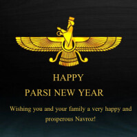 Black Maximalist Happy Parsi New Year Instagram Post template