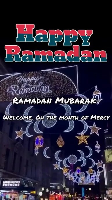 Black Maximalist Happy Ramadan Celebrations Instagram Reel template