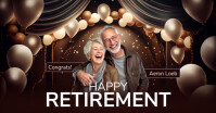 Black Maximalist Happy Retirement Facebook Shared Image template
