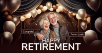 Black Maximalist Happy Retirement Facebook Shared Image template