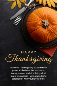 Black Thanksgiving Pinterest Graphic Template