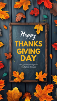 Black Maximalist Happy Thanksgiving Facebook Story template