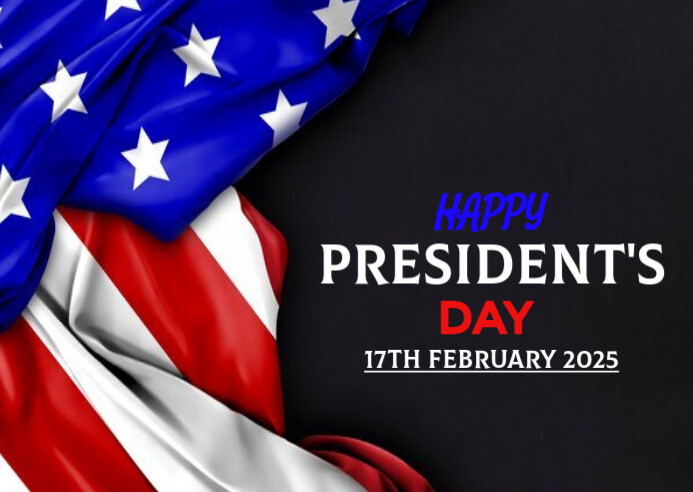 Black Maximalist Happy Usa President's Day 2025 Postcard Briefkaart template