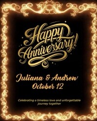 Black Maximalist Happy Wedding Anniversary Flyer  Instagram Portrait template