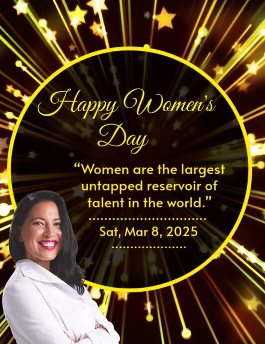 Black Maximalist Happy Women's Day  Flyer (us Letter) template