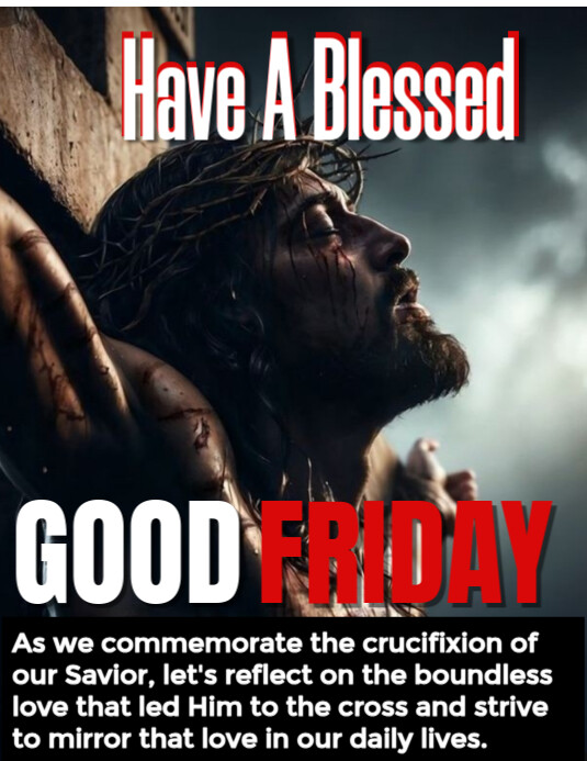 Black Maximalist Have A Blessed Good Friday Free Download Template Design  Flyer (us Letter)