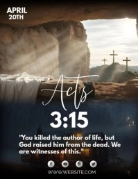 Black Maximalist He Is Risen  Flyer (us Letter) template