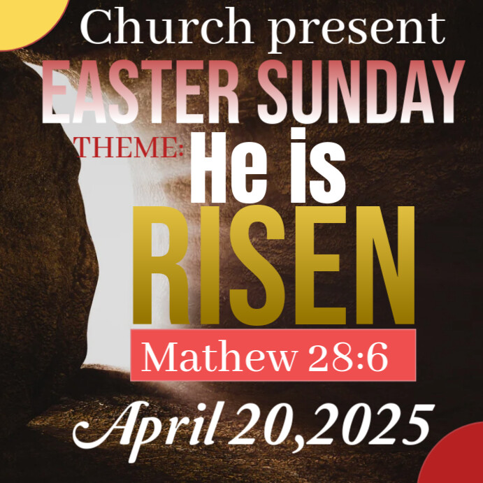 Black Maximalist He Is Risen Instagram Post Template | PosterMyWall