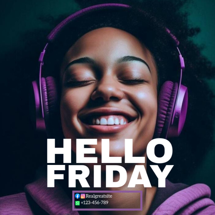Black Maximalist Hello Friday Design  Instagram Post template