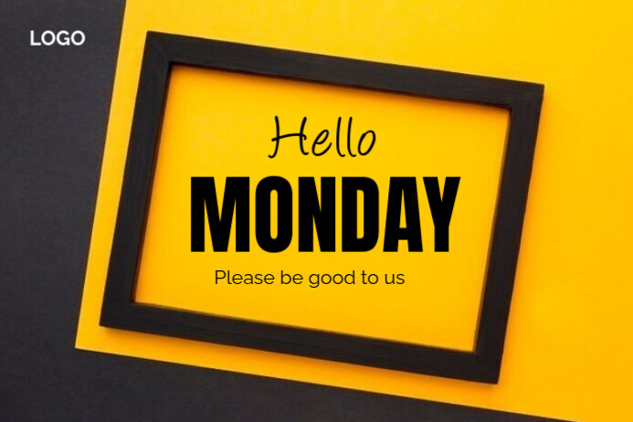 Black Maximalist Hello Monday  Poster template