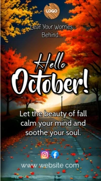 Black Maximalist Hello October Instagram Story template