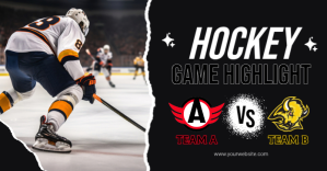 Black Maximalist Hockey Game Highlight Facebook Shared Image template