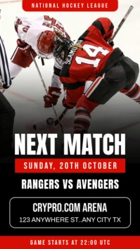 Black Maximalist Hockey Gameday Instagram Story template