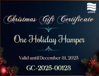 Black Christmas Gift Certificate Flyer Template