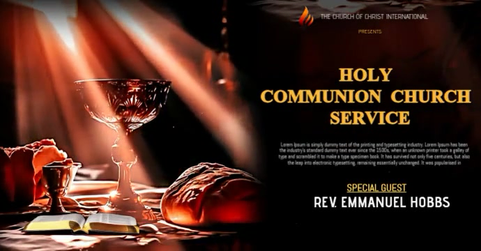 Plantilla de Black Maximalist Holy Communion Church Service Template ...