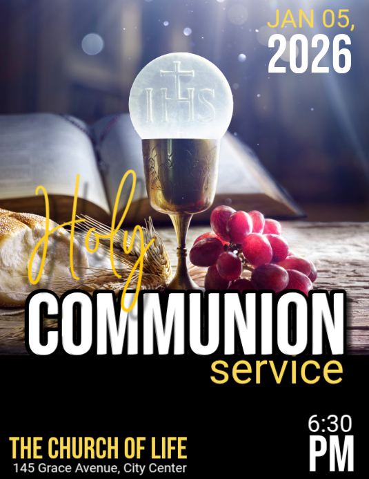 Copy of Black Maximalist Holy Communion Service Flyer (us Letter ...