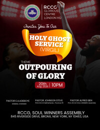 Black Maximalist Holy Ghost Service  Flyer (us Letter) template