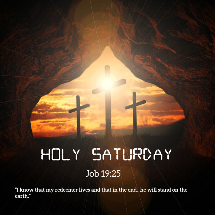 Black Maximalist Holy Saturday  Spiritual Design Instagram Post template