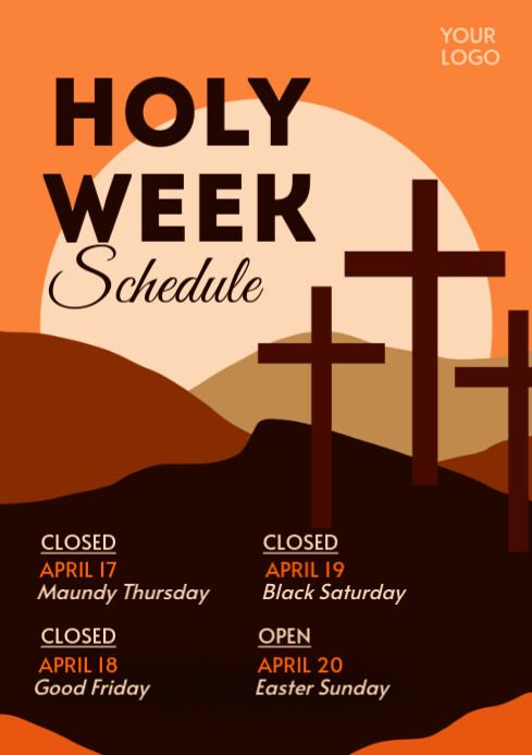 Black Maximalist Holy Week Schedule  A4 template