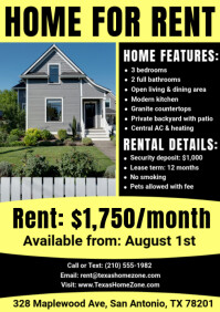Black Maximalist Home For Rent A4 template