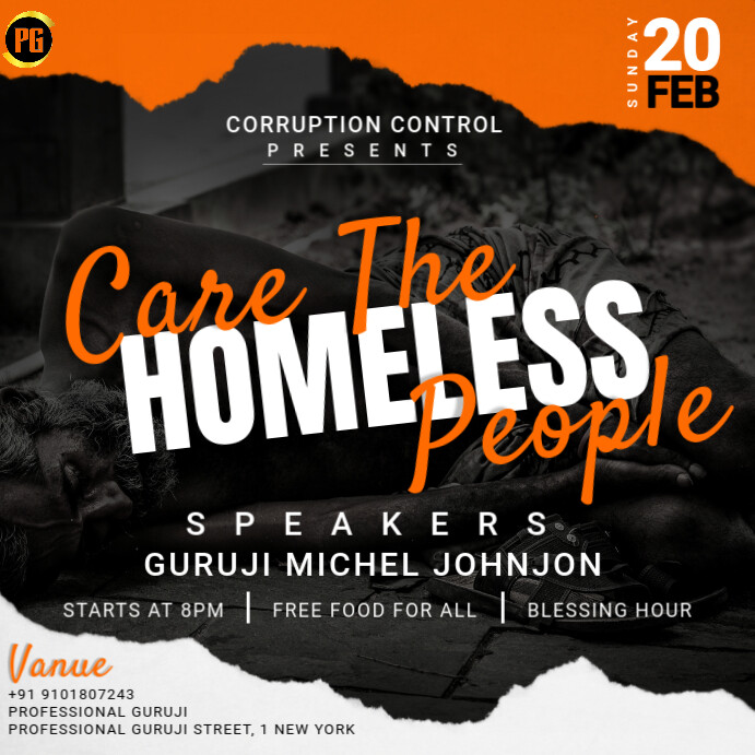 Black Maximalist Homeless People Instagram Post Template | PosterMyWall